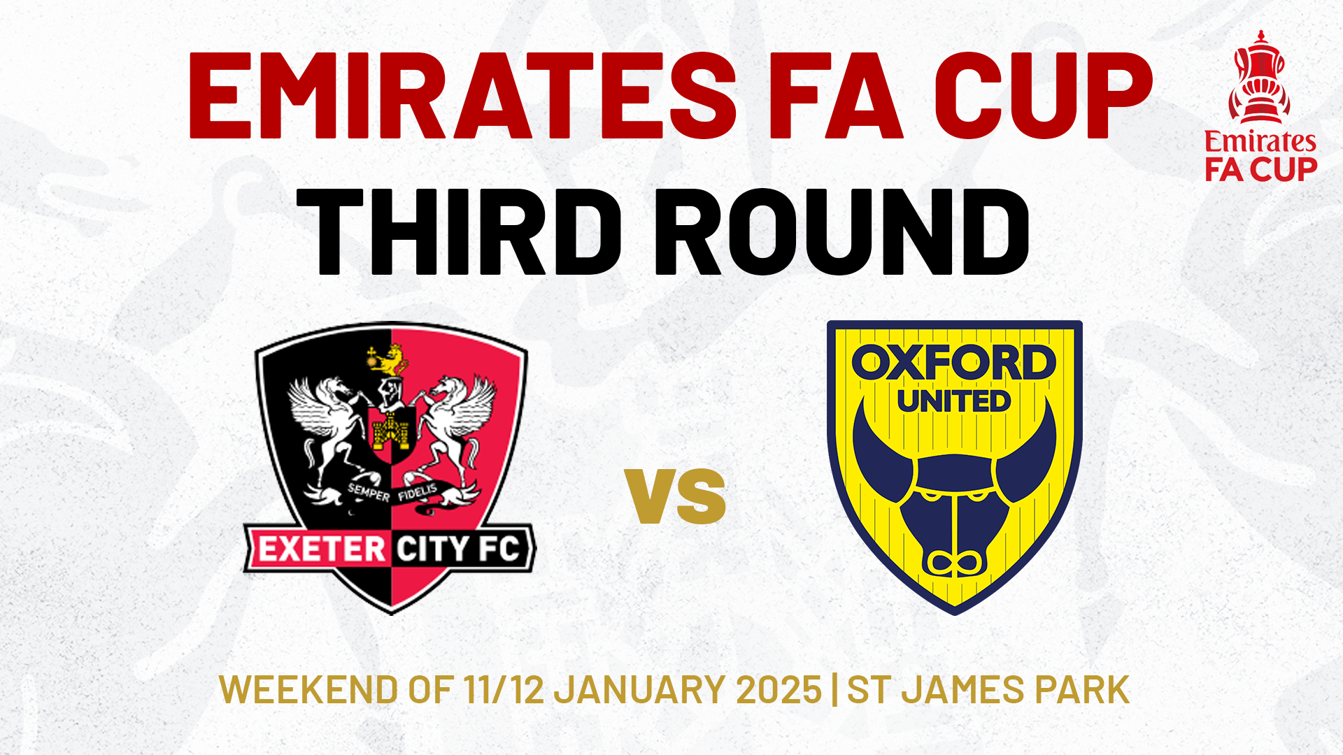 Emirates FA Cup Third Round Draw City to face Oxford at home Exeter